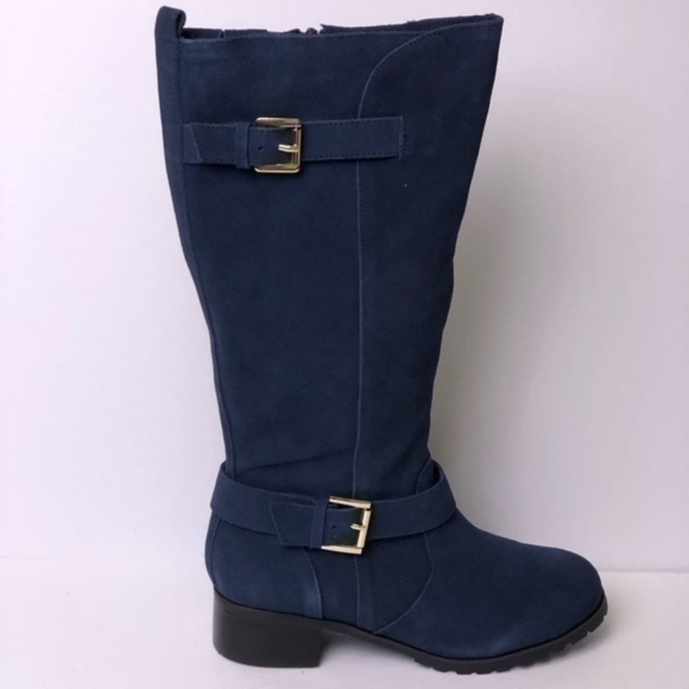 New Hot in Hollywood BlueSuede Moto Riding Boots,7